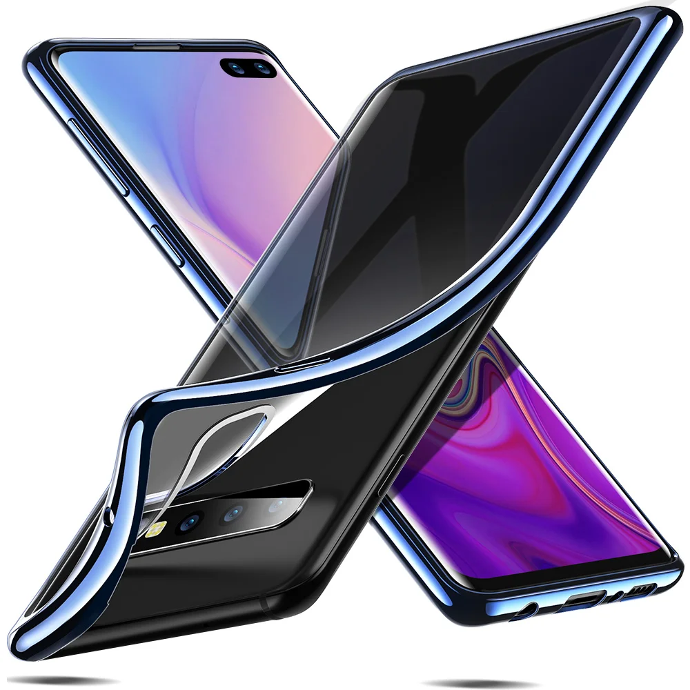 Чехол ESR для samsung Galaxy S10 S10 Plus, мягкий чехол из ТПУ с покрытием, прозрачный чехол, металлический бампер, задний Чехол для samsung S10 Plus - Цвет: Blue