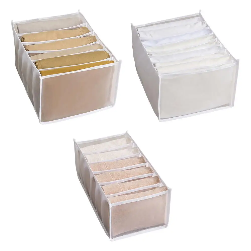 

Органайзер для одежды, органайзер для джинсов, коробка для хранения, складная сетчатая разделительная коробка, моющийся ящик для одежды, ор...