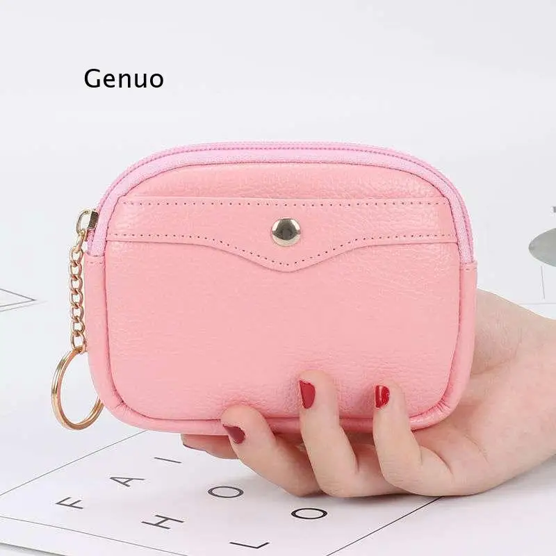 

Women Mini Wallet Soft PU Leather Female Purse Card Holder Coin Short Wallets Small Purse Zipper Keychain Clutch Bag Handbag