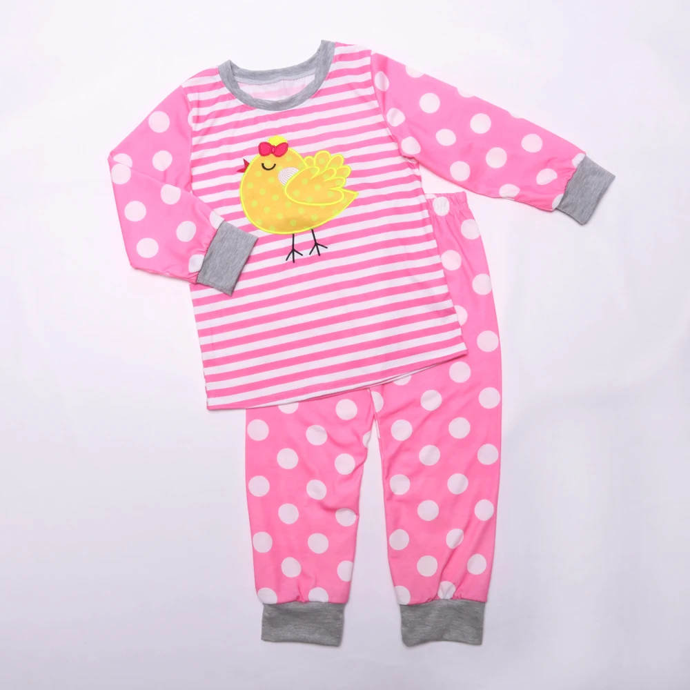 2020 пижамы для маленьких девочек Продажа пижам Детские в полоску Пасхальные