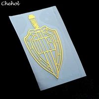 golden nickel metal stickers for mobile phone cases shield and sword border troops stickers on the cell phone covers accessories