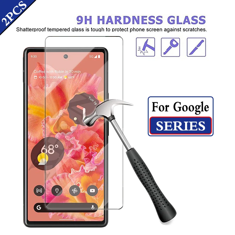 

2Pcs 9H Tempered Glass For Google Pixel 6 5a 4a 4 XL Glass Screen Protector For Google Pixel6 Pixel 5 4a 5G 6Pro Protective Film