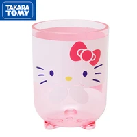 takara tomy cute cartoon hello kitty pattern brushing teeth and gargle nursery baby drinking plastic water container 150ml cup