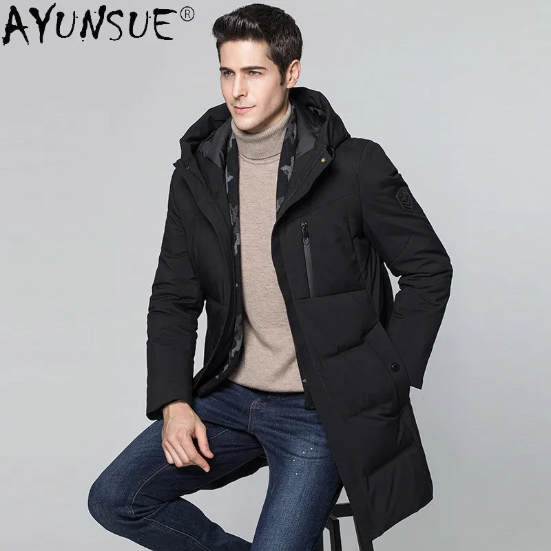 

AYUNSUE Winter Jacket Men Clothing Thick Clothes Hooded Down Jackets Warm Parkas 90% White Duck Down Coat Ropa Hombre LXR638
