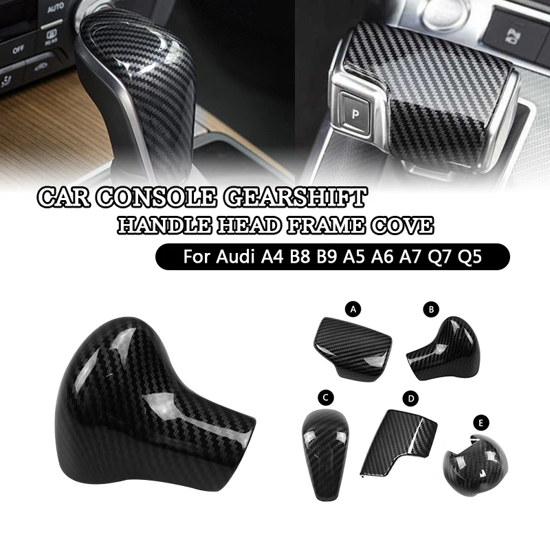 

Автомобильный Стайлинг консоль рычаг переключения передач Ручка крышка каркаса углеродное волокно стикер для Audi A5A6LQ7Q5L Новый A4L модификаци...