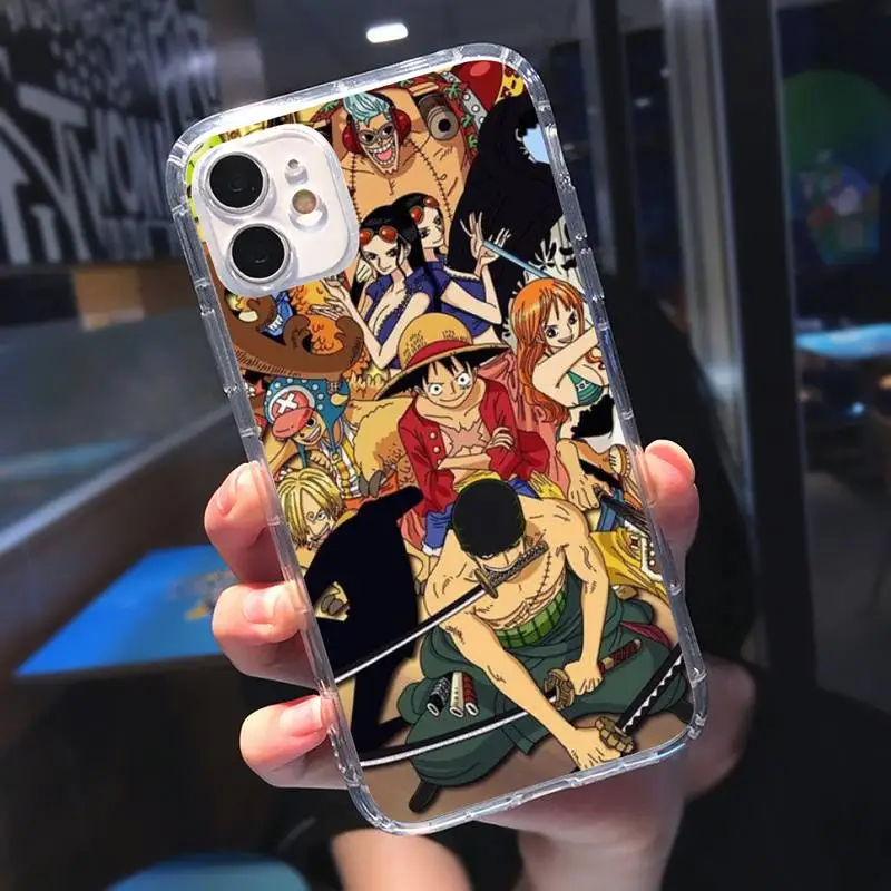 

One Piece Luffy fashion anime Phone Case Transparent for iPhone 11 12 mini pro XS MAX 8 7 6 6S Plus X 5S SE 2020 XR