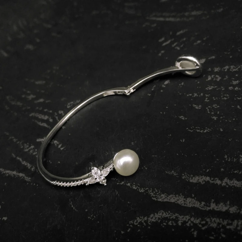 

S925 Sterling Silver Bracelet Charm Original 1:1 Shell Pearl Bangle Cuff Bracelet Luxury Brand Monaco Jewelry Gift For Women