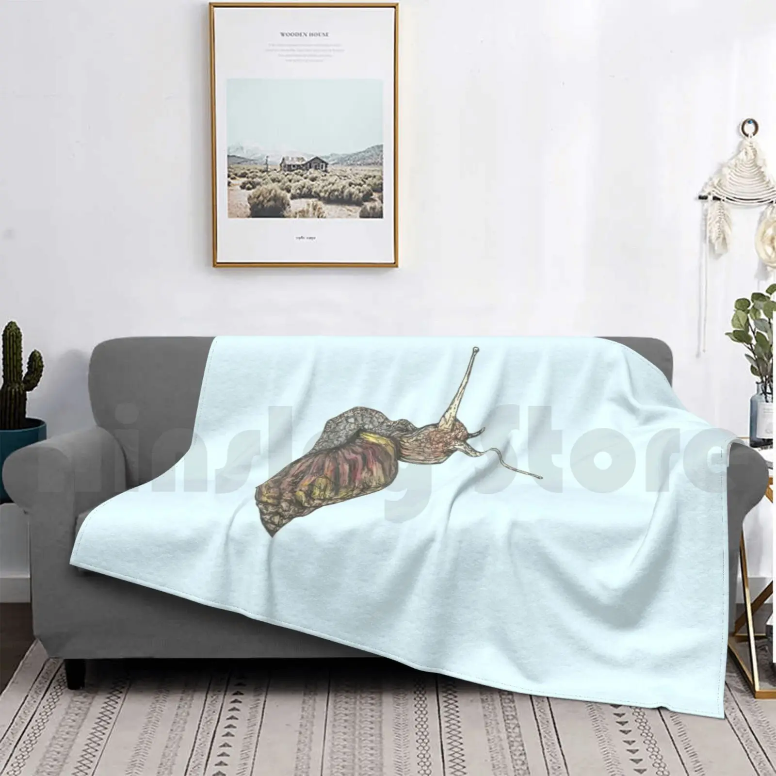 Одеяло с улиткой Torti для дивана-кровати путешествия улитка животное природа сад