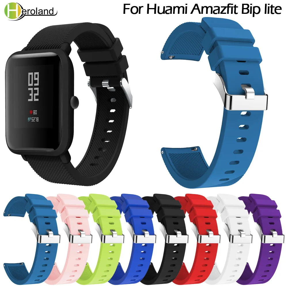 Ремешок силиконовый спортивный для xiaomi Huami Amazfit Bip lite сменный Браслет наручных