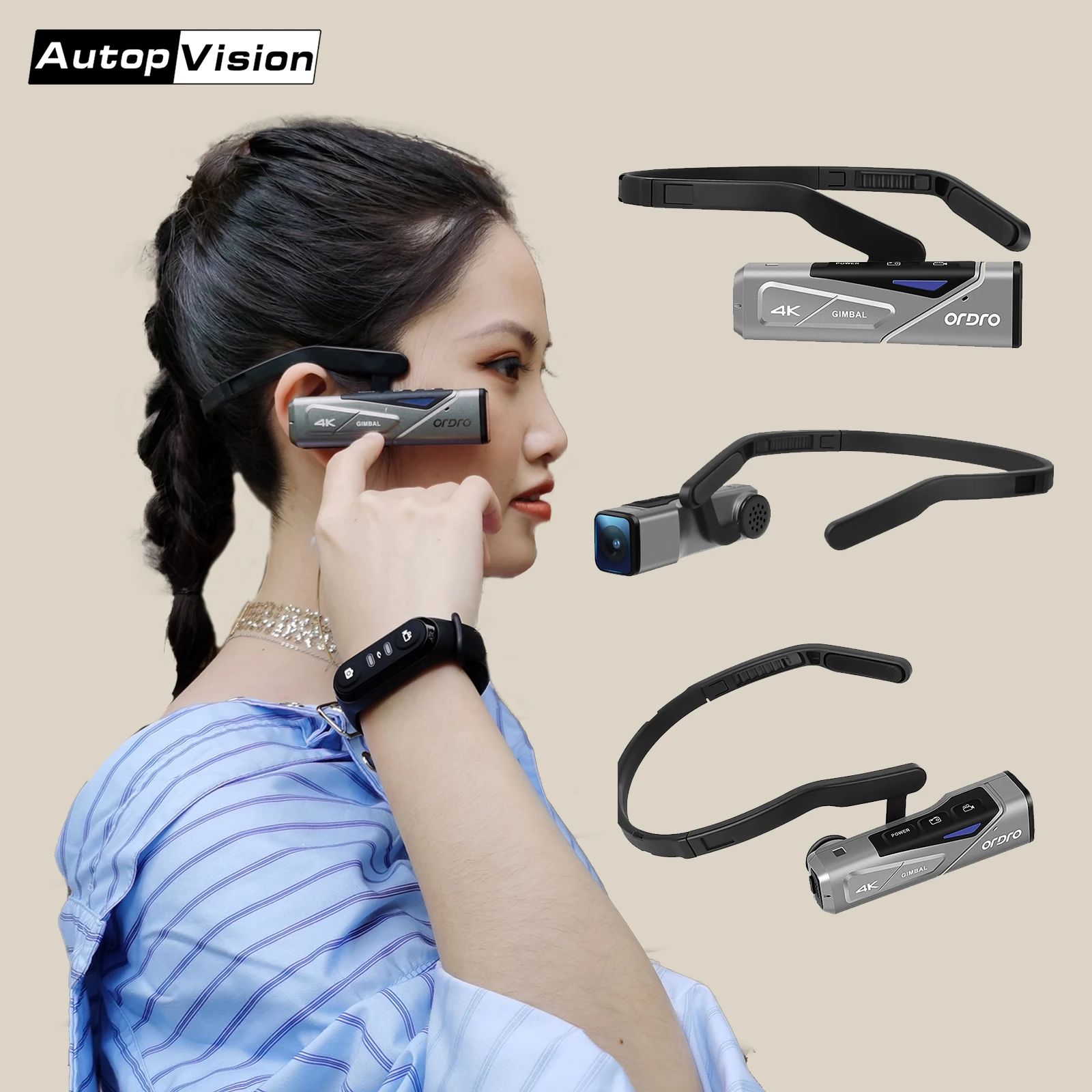 

4K Video Camera Camcorder HD 60FPS Anti-shake IP65 Wearable Mini Filmadora Vlog Camera Speaker/Microphone Vlog Camera DVR