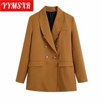 blazer jacket women and american double breasted color wild loose mid length blouse new elegant clothes for fallwinter 2022