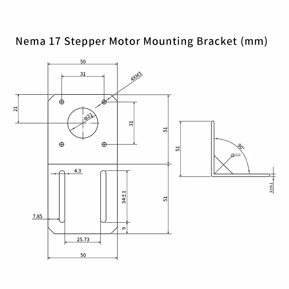 Крепежный кронштейн NEMA 17 Steppr для двигателя типа L 42 тактовый шаговый двигатель