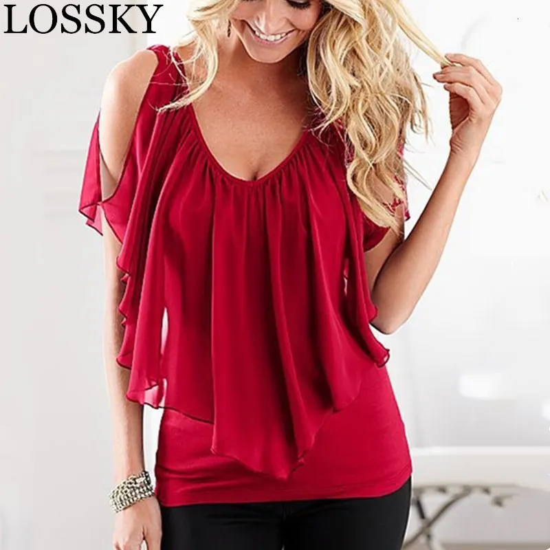 Новый лоскутным шитьем из шифона для девочек Летняя футболка с короткими