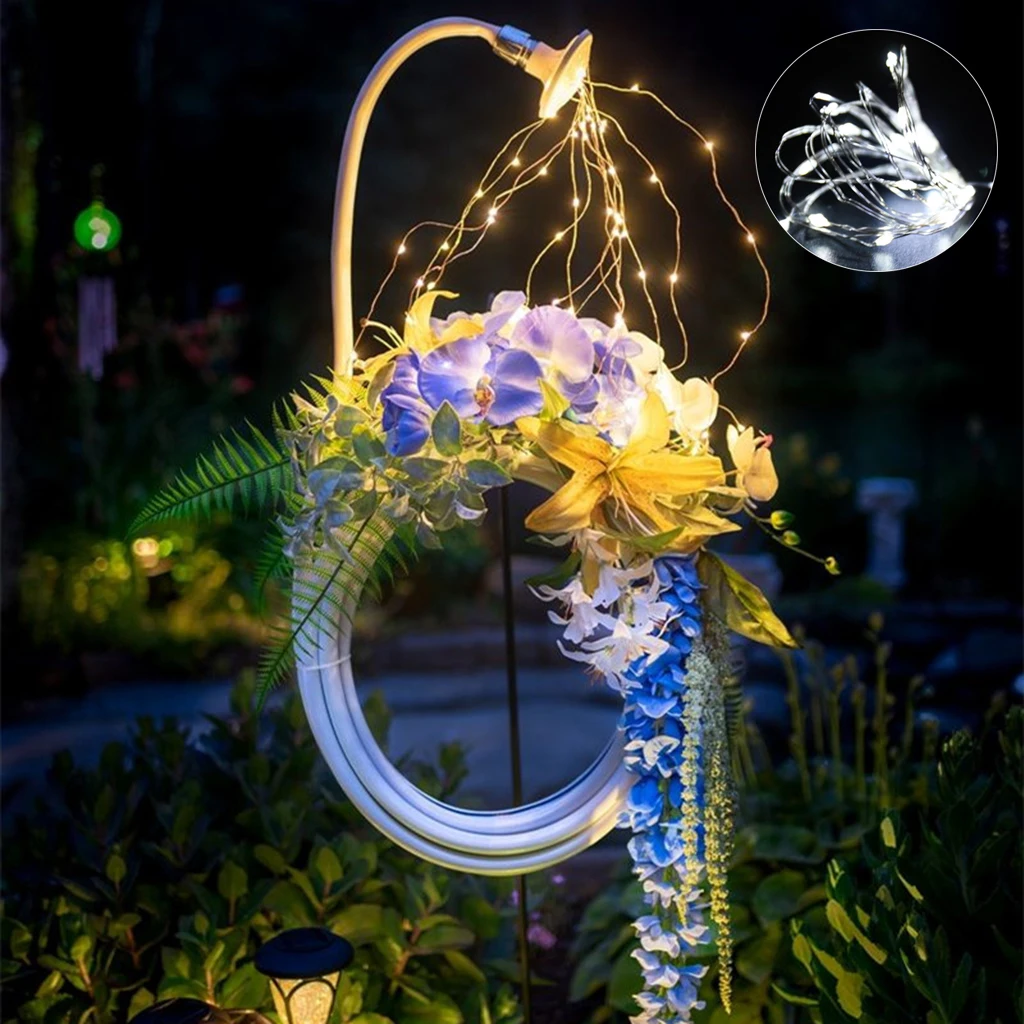 

Garden Art Wreath Light, Hose Wreath Lamp, Waterproof Spray String Night Lights