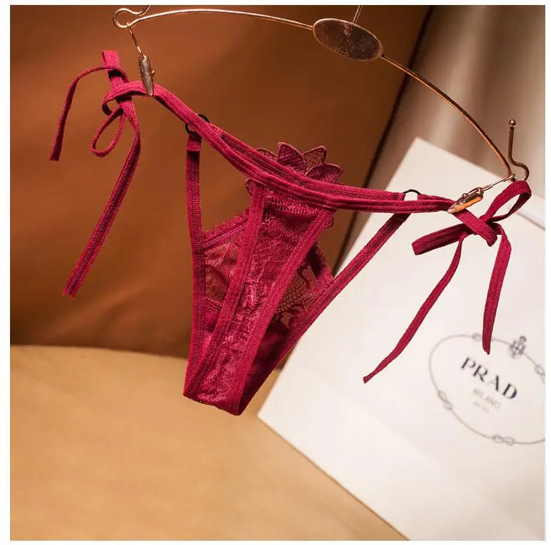 Новинка 2019 женские сексуальные кружевные прозрачные ажурные трусики с открытой