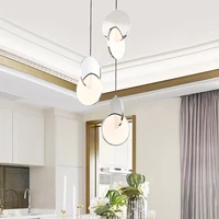 led chrome pendant light for living room bedroom bedside wire hanging lamp round acrylic indoor lighting fixtures kitchen island