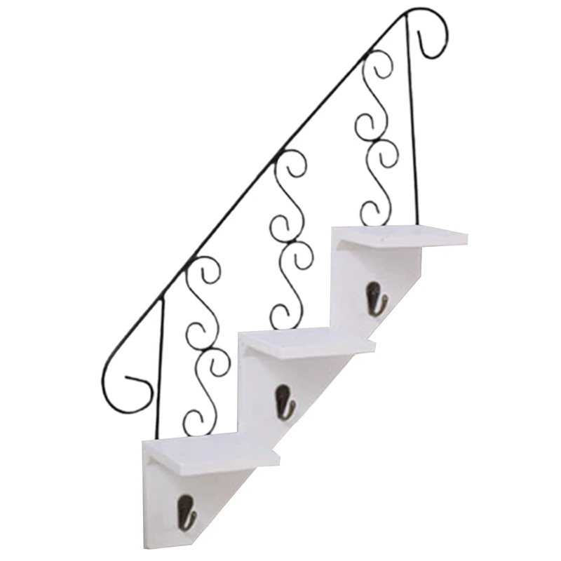 

Настенная подвесная стойка-крючок, подставка из кованого железа для цветов, стеллаж для цветочных горшков, лестниц