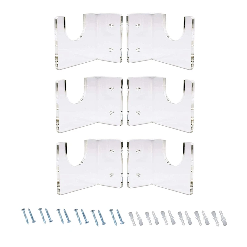 3 Sets Fishing Pole Display Stand Acrylic Fishing Rod Wall Mount Rod Holder Bracket Horizontal Hanger Rod Storage Rack