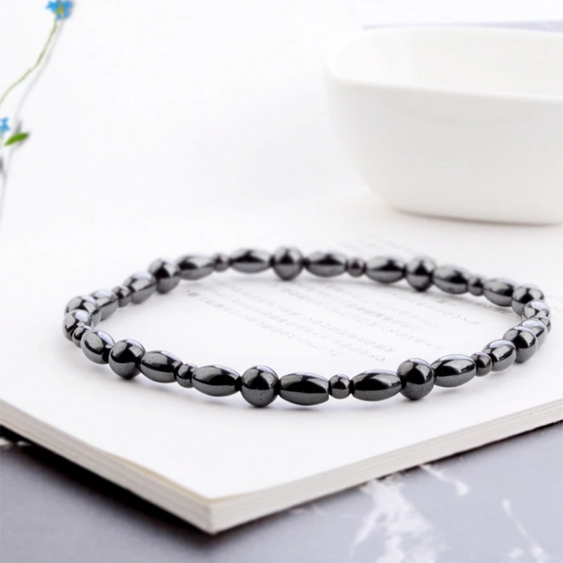 Браслет на лодыжку женский магнитный анклет из гематита и камня медицинский уход