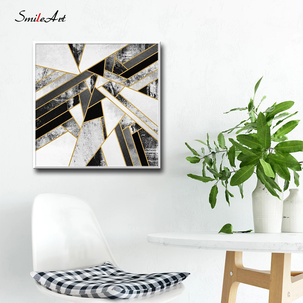 Абстрактное искусство геометрических холщовых настенных картин настенные