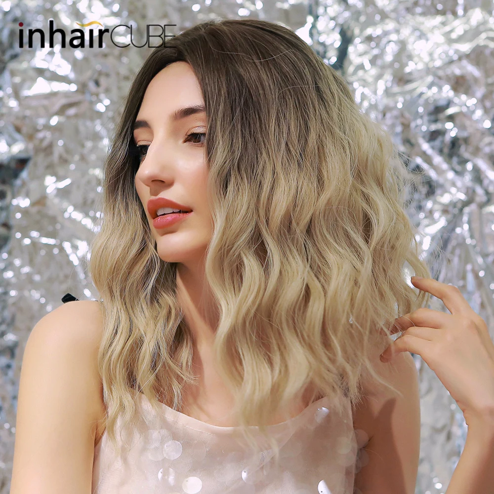 Парик Inhaircube для женщин термостойкий синтетический с натуральными волосами Омбре