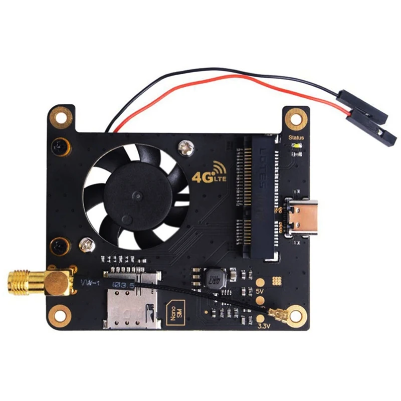 Плата расширения с охлаждающим вентилятором для Raspberry Pi 4B Network 4G LTE | Компьютеры и