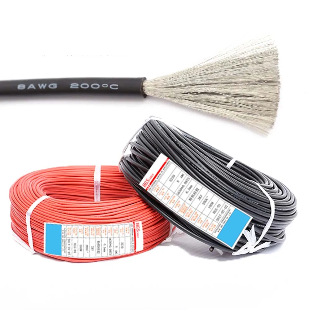 

10M Flexible Soft Silicone Wire Tinned Copper Lamp Lighting LED Strip Extension Cable /22/20/18/16/14/12/10 AWG Black Red