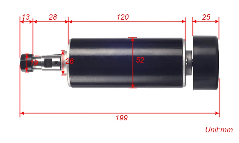 500W luftgekühlter Spindelmotor DC CNC0.5kw шпинделя ER11 Fräsmotor 110V 220V Schaltnetzteil 52MMDIY Стил Гарнер