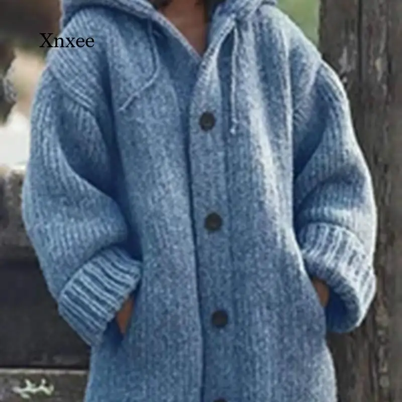 

Женский свитер 2020, новый вязаный кардиган, пальто средней длины большого размера, Лидер продаж, однотонный