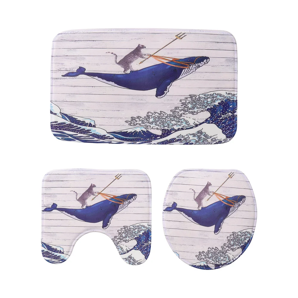 

1 Set Household Bath Mat Bathroom Mat Toilet Outline Mat Seat Cover