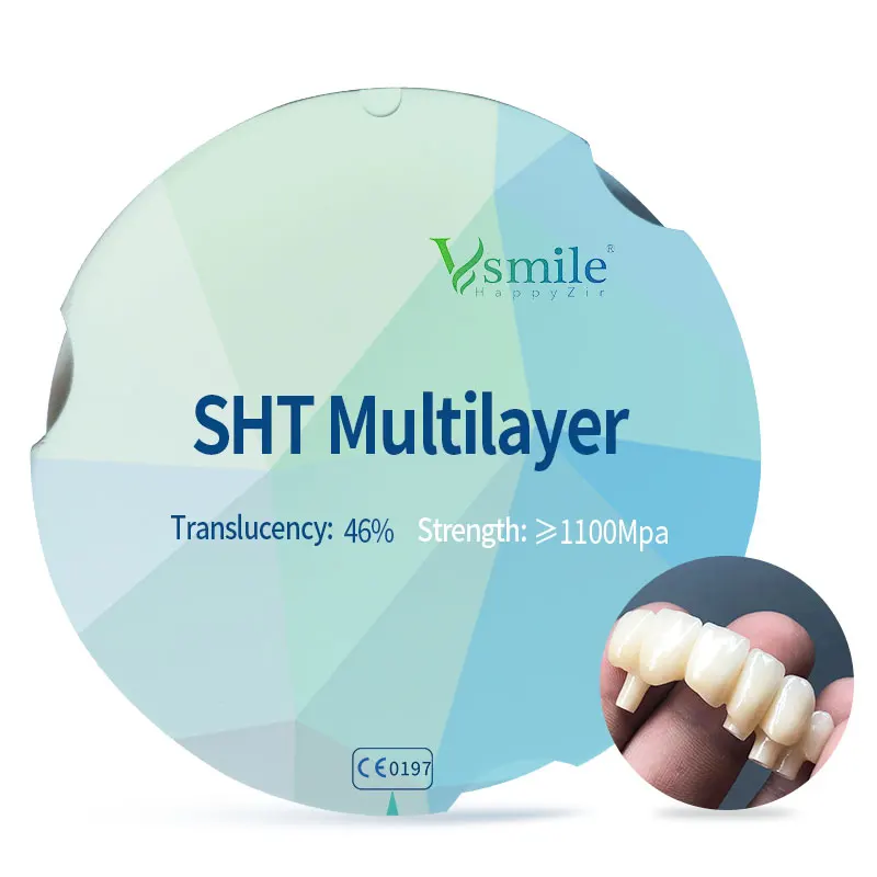 SHT Multilayer Zirconia Block For Dental Laboratory 95mm CADCAM Milling System