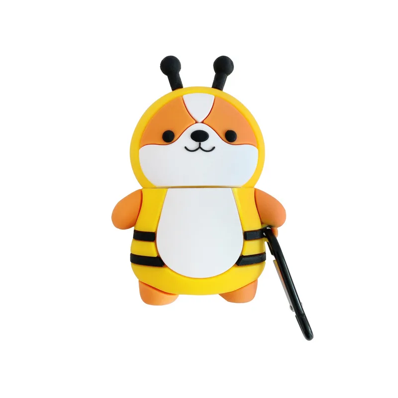 

Case for Airpods 2 Bluetooth Earphone Case for Airpods Accessories Protective Cover Cute Silicone 3D Bee Unicorn Shiba Inu Dog