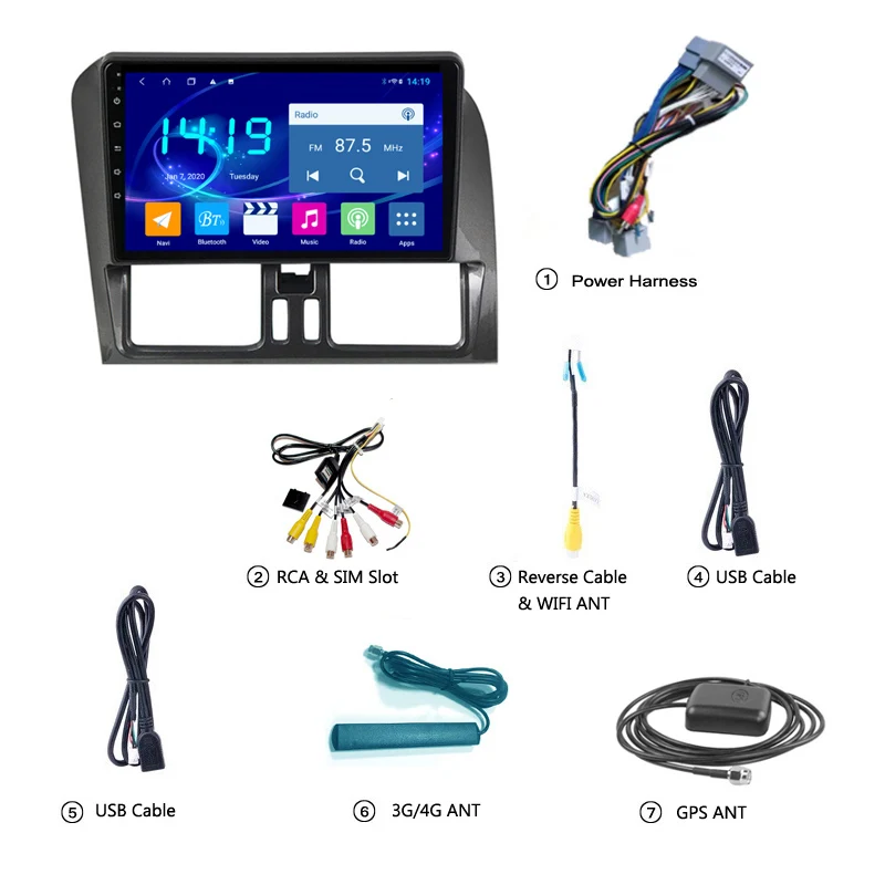 

Android 10.0 Car GPS Navigation Radio Player for Volvo XC60 2009-2012 Video Stereo Headuint Multimedia Player