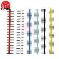 10pcs 40 pin 10 colorful 1x40 single row male 2 54mm breakable pin header connector 40pin strip for pbc board soldering welding