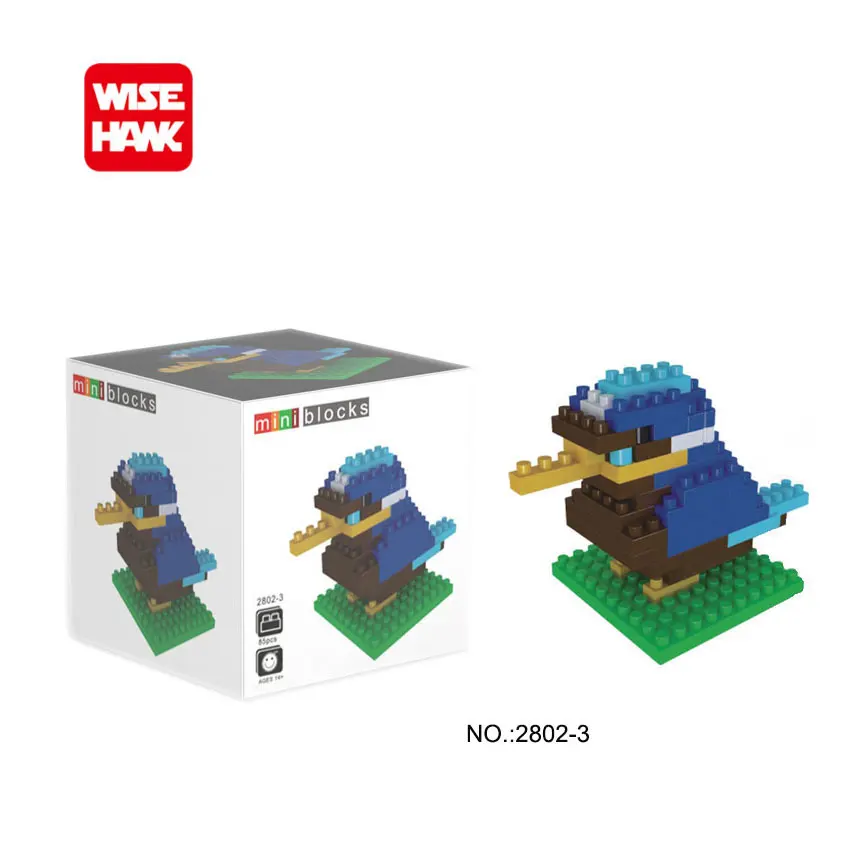 Мини кубики WiseHawk из серии животных птица собака Лев тигр модель сделай сам