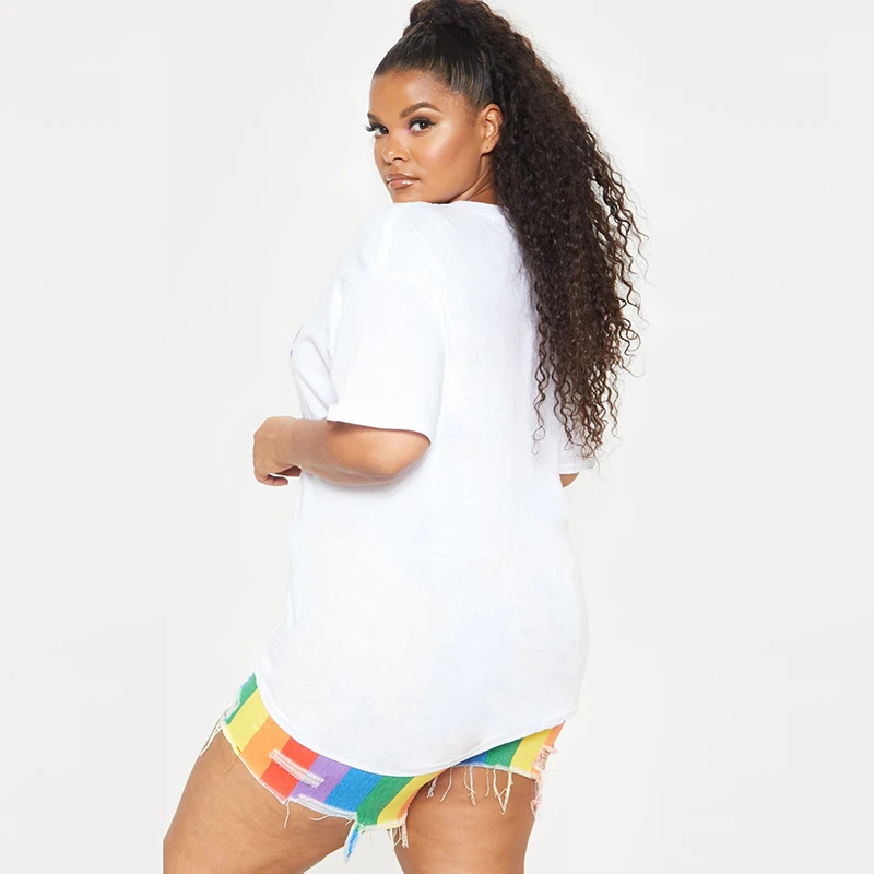 Kissmilk летние большие размеры Новые Модные свободные футболки с принтом удобные