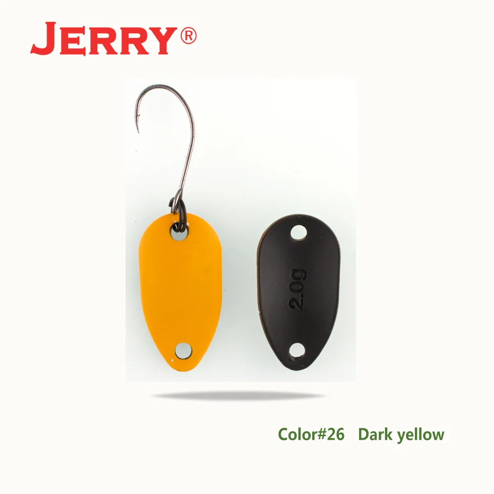 Jerry 1 шт. 2 г 3,5 г 4,5 г микро рыболовные ложки воблер несколько цветов рыболовные приманки Спиннер приманка форель ложка - Цвет: Dark yellow