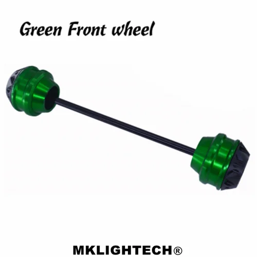Mklighttech CNC Модифицированная Передняя и задняя вилка для мотоцикла, осевые ползунки, Защитная крышка для DUCATI Multistrada 620 2003-2006 - Цвет: Green front wheel