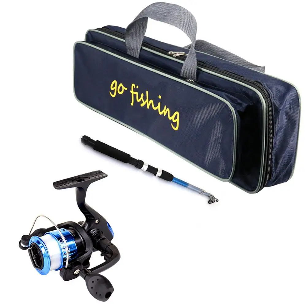 

Fishing Rod Suit With Reel Portable Accessories Fishing Bag Beginners Telescopic Fishing Rod Set Ultralight Retractable Travel