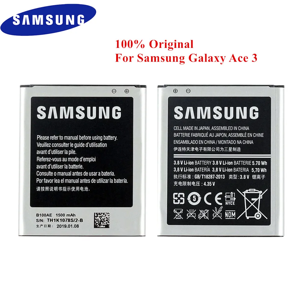 Батарея B100AE для samsung Galaxy Ace 3 S7270 S7272 S7260 S7262 G318 S7273 S7898 1500 мАч Мобильный телефонная батарея