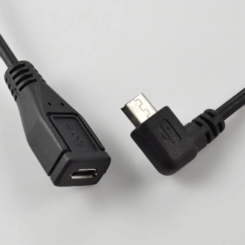5 футов Спиральный Micro USB B Pin P левый угол штекер-Женский Удлинительный кабель 1