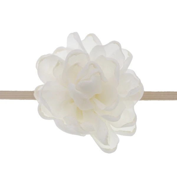 Слоновая кость baby headband Chiffon Flowers Headband girls Burning Edge Wedding Decoration DIY Wreath Headwear newborn girls hair Accessories - Цвет: Слоновая кость