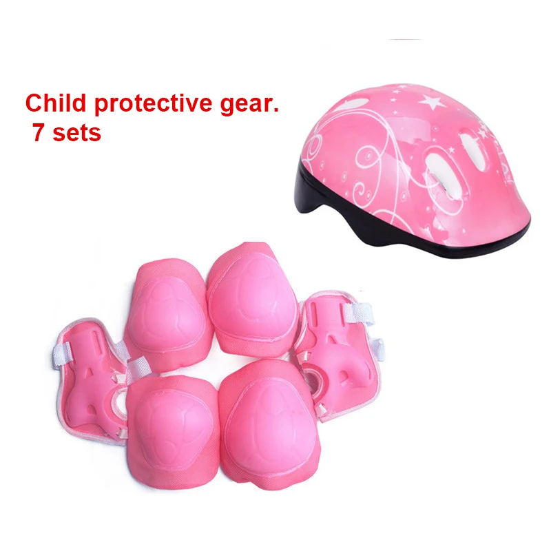 

7Pcs Cycling Bike Ycling Skating Protective Gear Pads Safety Elbow Wrist Knee Pads And Helmet For Kids Skate Outdoor Sport