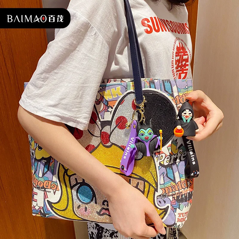 Cartoon Disney Funny Vicious Queen Keychain Trend Fashion Car Key Pendant The Mad Hatter Cute Bag Small Ornament Christmas Gifts | Игрушки и