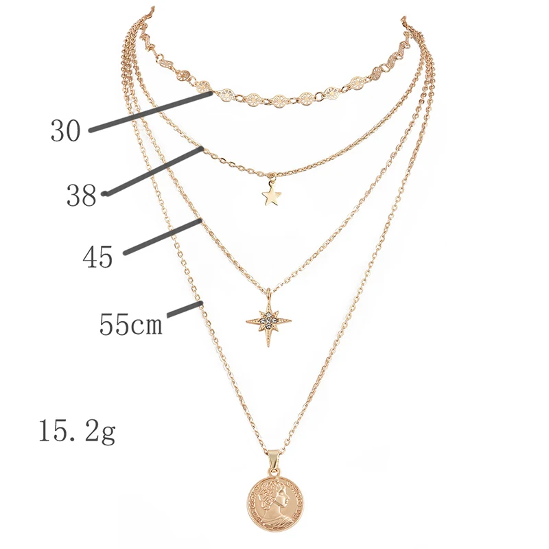 Модные женские ожерелья 4 шт./компл. колесо восьмиугольник звезда диск портрет