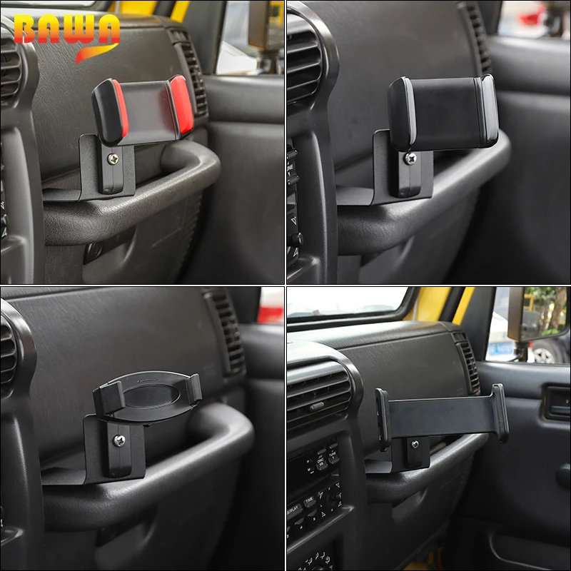 

BAWA Car Bracket for Wrangler TJ Car Interphone Ipad Mobile Phone Holder Accessories for Jeep Wrangler TJ 1997-2006