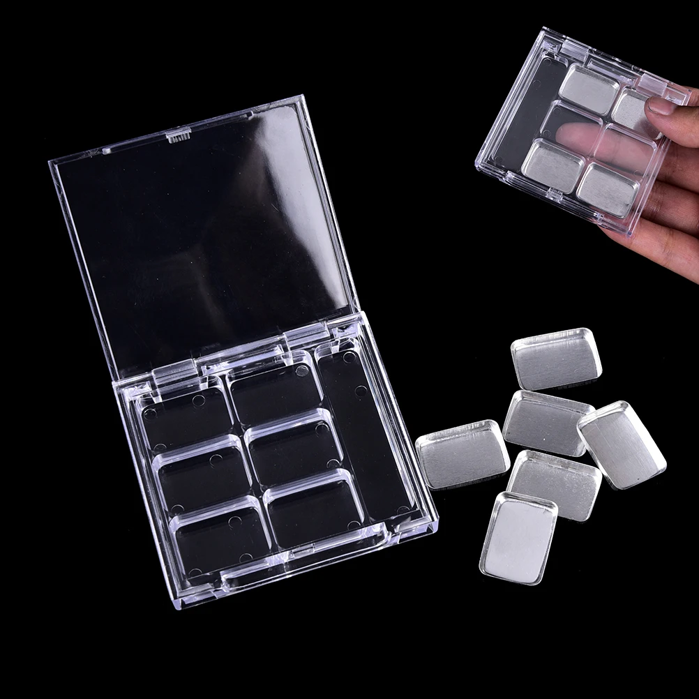 Горячая Распродажа DIY пустой 6 квадратная сетка тени для век губная помада пудра