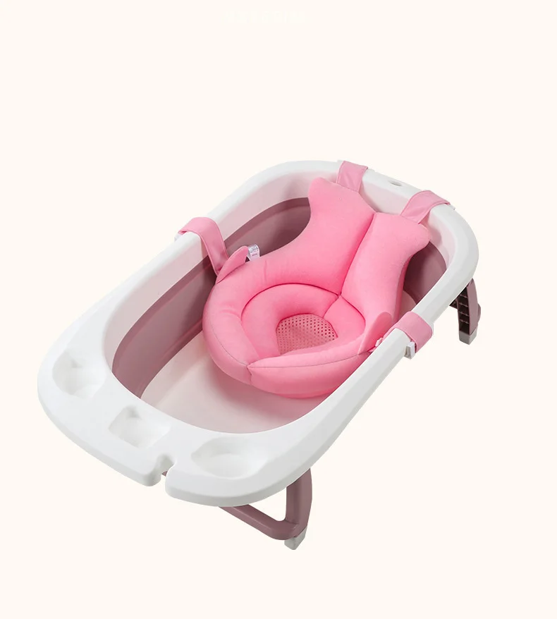 

Newborn Bath Seat Support Mat Portable Baby Bath Pad Chair Baby Bathtub Safety Pillow Infant Anti-Slip Comfort Bath Cushion Mat