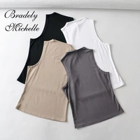 bradely michelle 2021 summer new arrival women solid color causal sexy croped top sleeveless tank streetwear