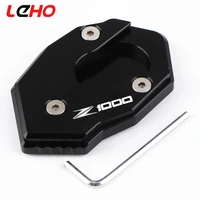 cnc aluminum alloy modified foot side stand pad plate kickstand enlarger support extension for kawasaki z1000 2010 2020 2021